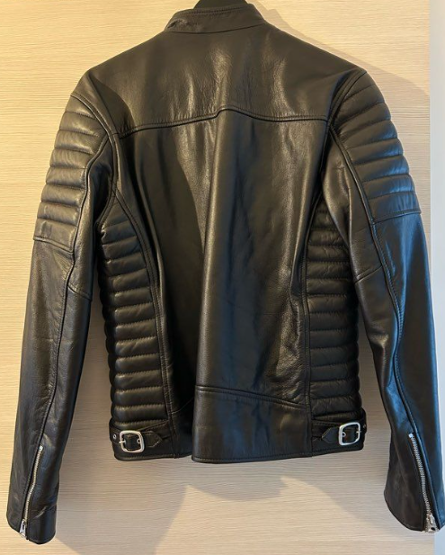 Veste Schott en cuir noir